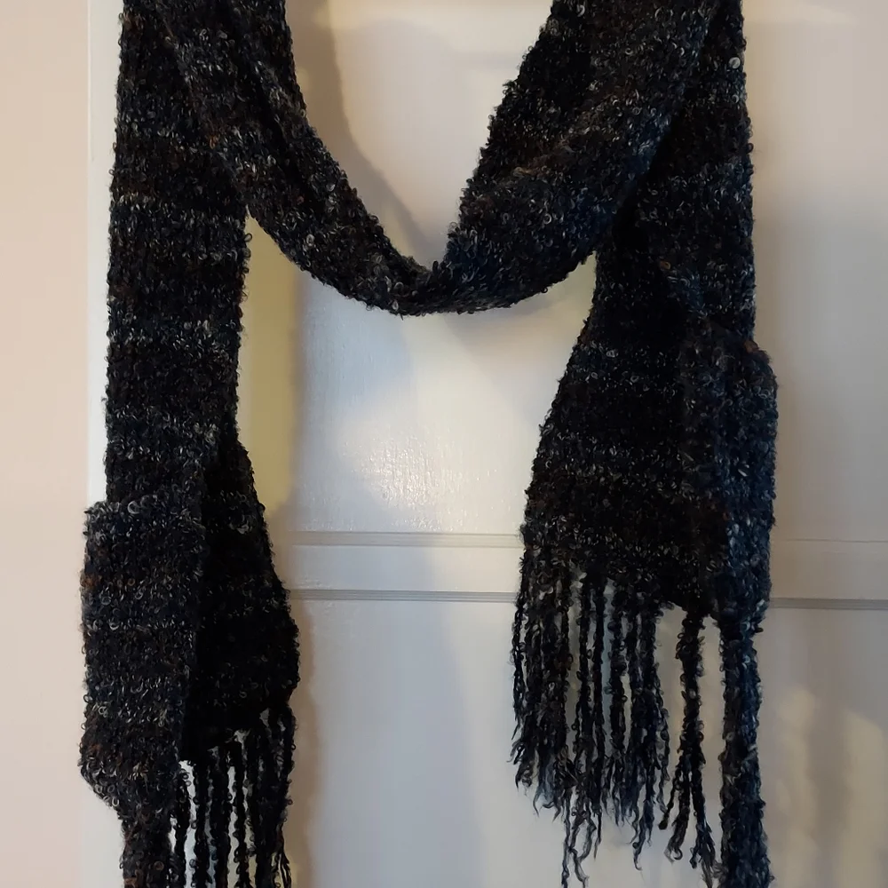 Chunky Oversized Neutral Long Knit Pocket Scarf 70
